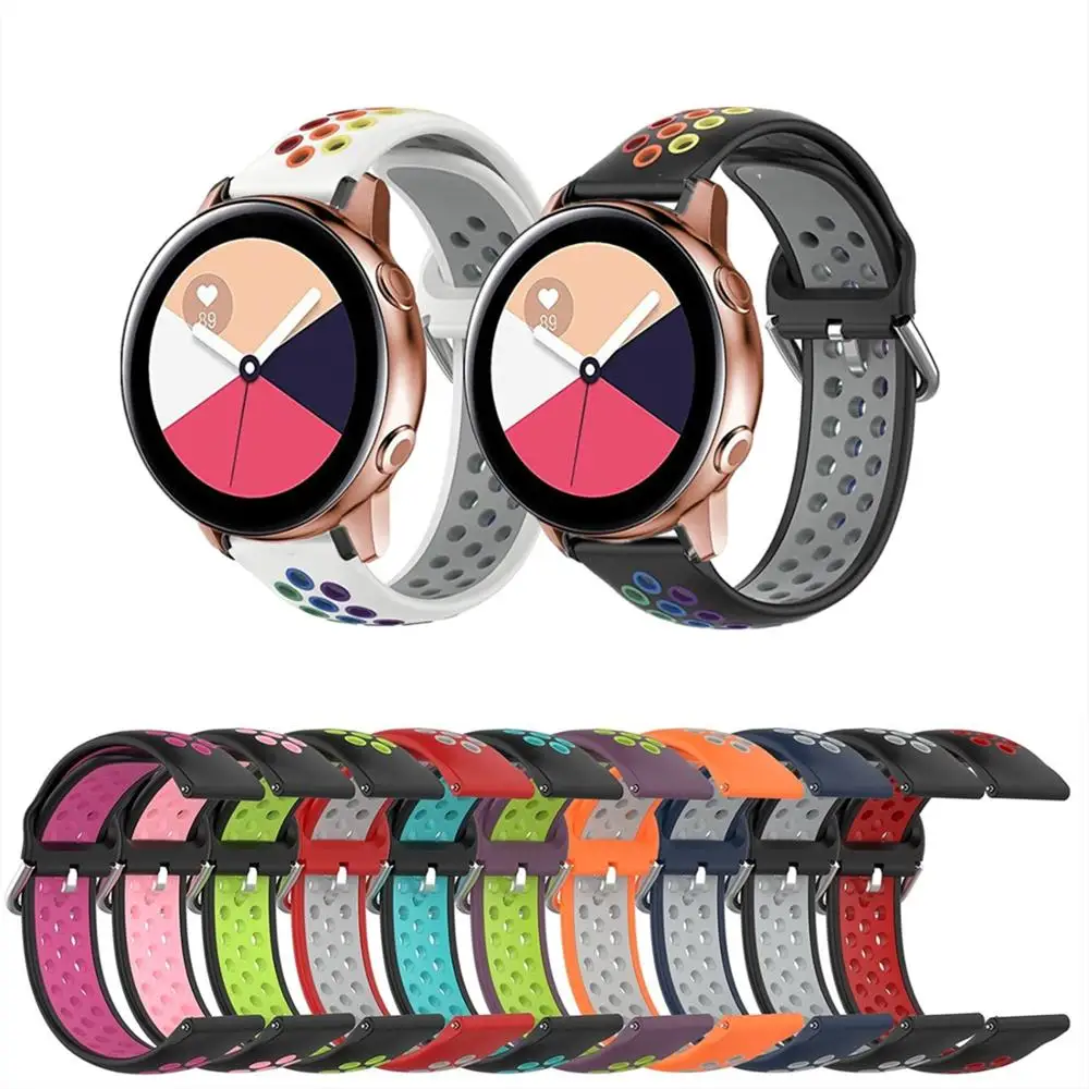 Watchband For Samsung Galaxy Watch Active 2 40mm 44mm Silicone Rainbow Bands For Gear Sport S3 Breathable Bracelet Wrist Strap
Watchband For Samsung Galaxy Watch Active 2 40mm 44mm Silicone Rainbow Bands For Gear Sport S3 Breathable Bracelet Wrist Strap