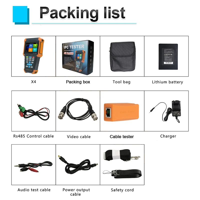 4 inch H.265 4K IP Tester 8MP TVI CVI 5MP AHD 1080P EX SDI HD SDI CCTV Camera Tester support 1080P CCTV Tester Security
4 inch H.265 4K IP Tester 8MP TVI CVI 5MP AHD 1080P EX SDI HD SDI CCTV Camera Tester support 1080P CCTV Tester Security