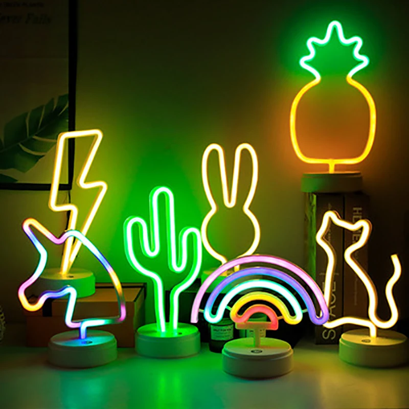 Neon Sign Night Light USB LED Rabbit Cat Unicorn Rainbow Lamp Room Home Decoration Kids Gift Party Christmas Decor
Neon Sign Night Light USB LED Rabbit Cat Unicorn Rainbow Lamp Room Home Decoration Kids Gift Party Christmas Decor