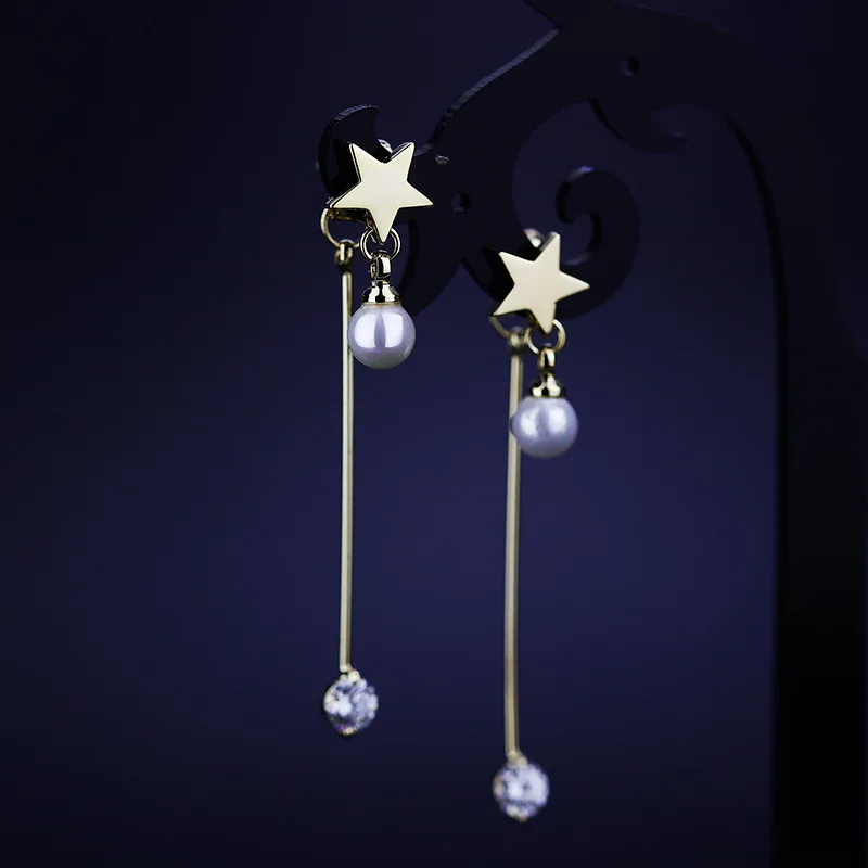 925 Sterling Silver stars Jewelry Long Drop Pearl Tassel Dangle Earrings Oorbellen Brincos Earrings For Women Wedding Earings
925 Sterling Silver stars Jewelry Long Drop Pearl Tassel Dangle Earrings Oorbellen Brincos Earrings For Women Wedding Earings
