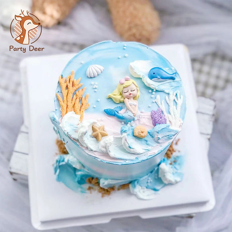 6pc/set Mermaid Decorations Ocean World Cake Topper Birthday Dessert Decoration for Children's Day Party Supplies Sweet Gift
6pc/set Mermaid Decorations Ocean World Cake Topper Birthday Dessert Decoration for Children's Day Party Supplies Sweet Gift