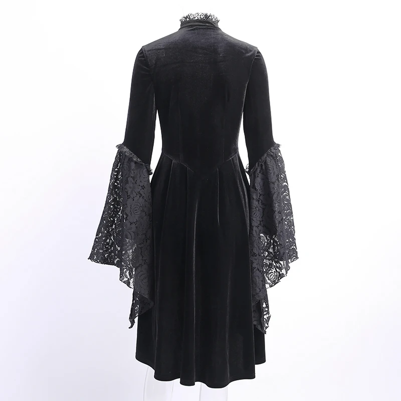 Vintage Black Velvet Gothic Dress Women Elegant Hollow Out Sexy Lace Dress Patchwork Mini Female Party Dresses Autumn
Vintage Black Velvet Gothic Dress Women Elegant Hollow Out Sexy Lace Dress Patchwork Mini Female Party Dresses Autumn