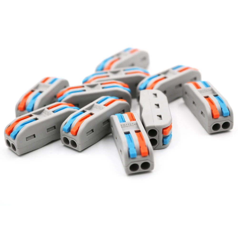 30pcs/box PT -2-2 2 Pin Mini Compact Wire Connectors Universal Wiring Cable Connector Push-In Terminal Block Lever 0.08-2.5mm2 |