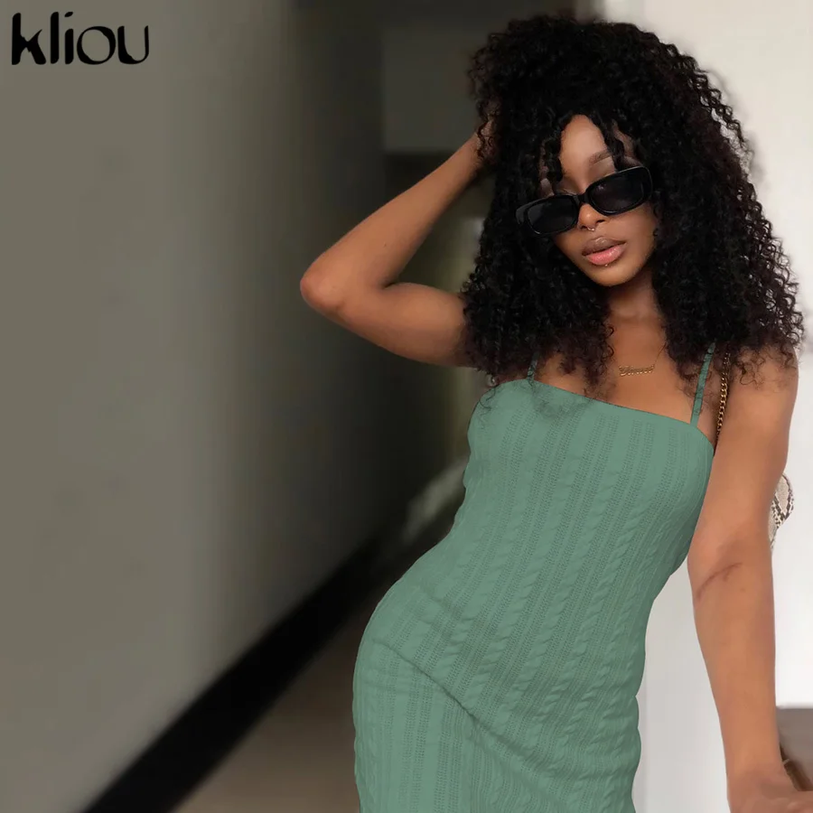 Kliou Ribbed Knitted Maxi Dress For Women Classic Casual Solid Side Slit Camisole Sleeveless Slash Neck High Street Female Wear
Kliou Ribbed Knitted Maxi Dress For Women Classic Casual Solid Side Slit Camisole Sleeveless Slash Neck High Street Female Wear
