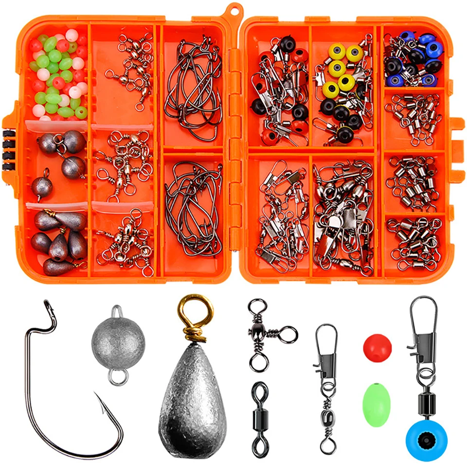 165Pcs/Box Fishing Accessory Kit Set Fishing Swivel Hook With Hook Carp Tackle Box With Clamp Hook With Fishing Hook Tool Box
165Pcs/Box Fishing Accessory Kit Set Fishing Swivel Hook With Hook Carp Tackle Box With Clamp Hook With Fishing Hook Tool Box