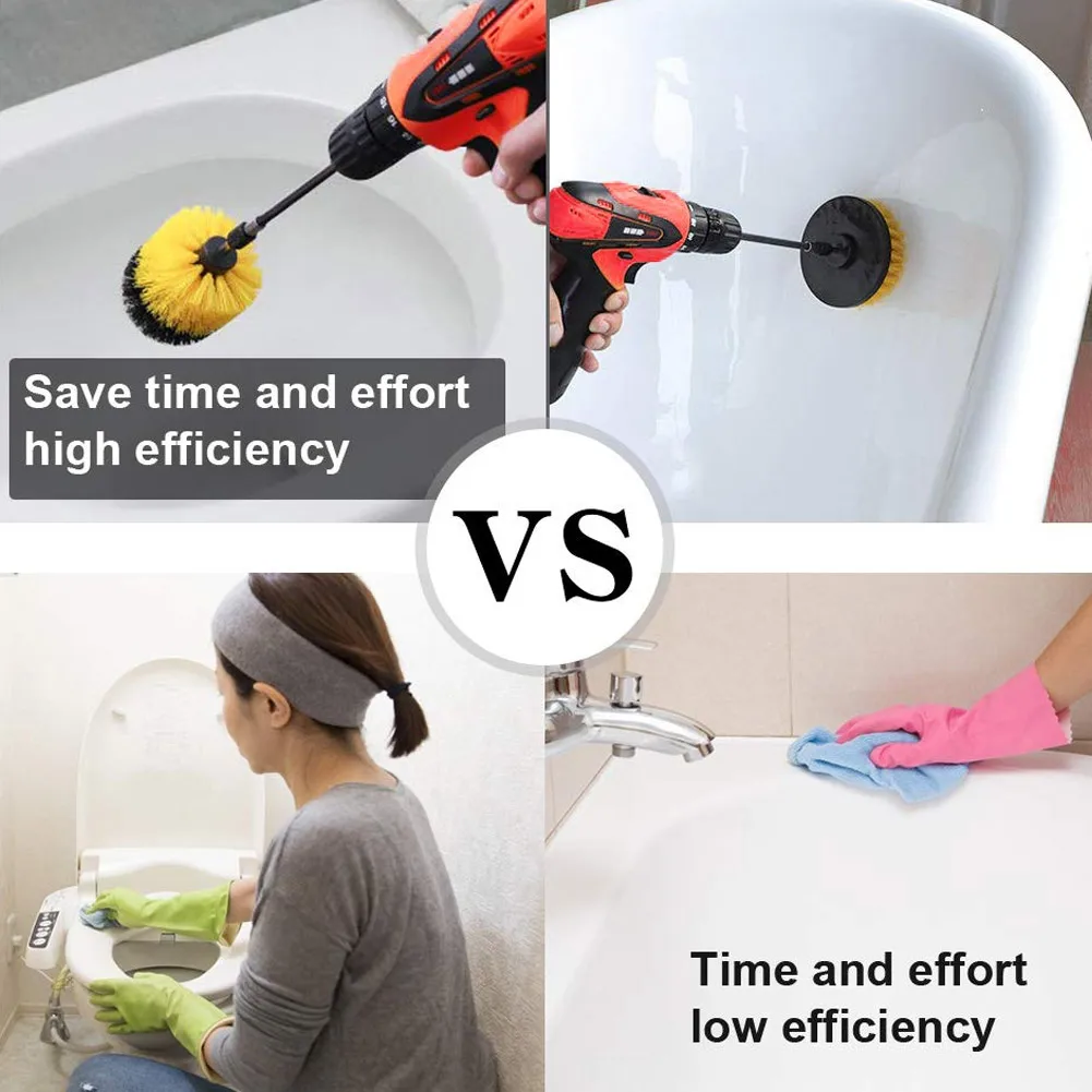 4 Pcs Scrubber Cleaning Drill Brush Extended Long Attachment Set for Bathroom Floor Tile GQ
4 Pcs Scrubber Cleaning Drill Brush Extended Long Attachment Set for Bathroom Floor Tile GQ