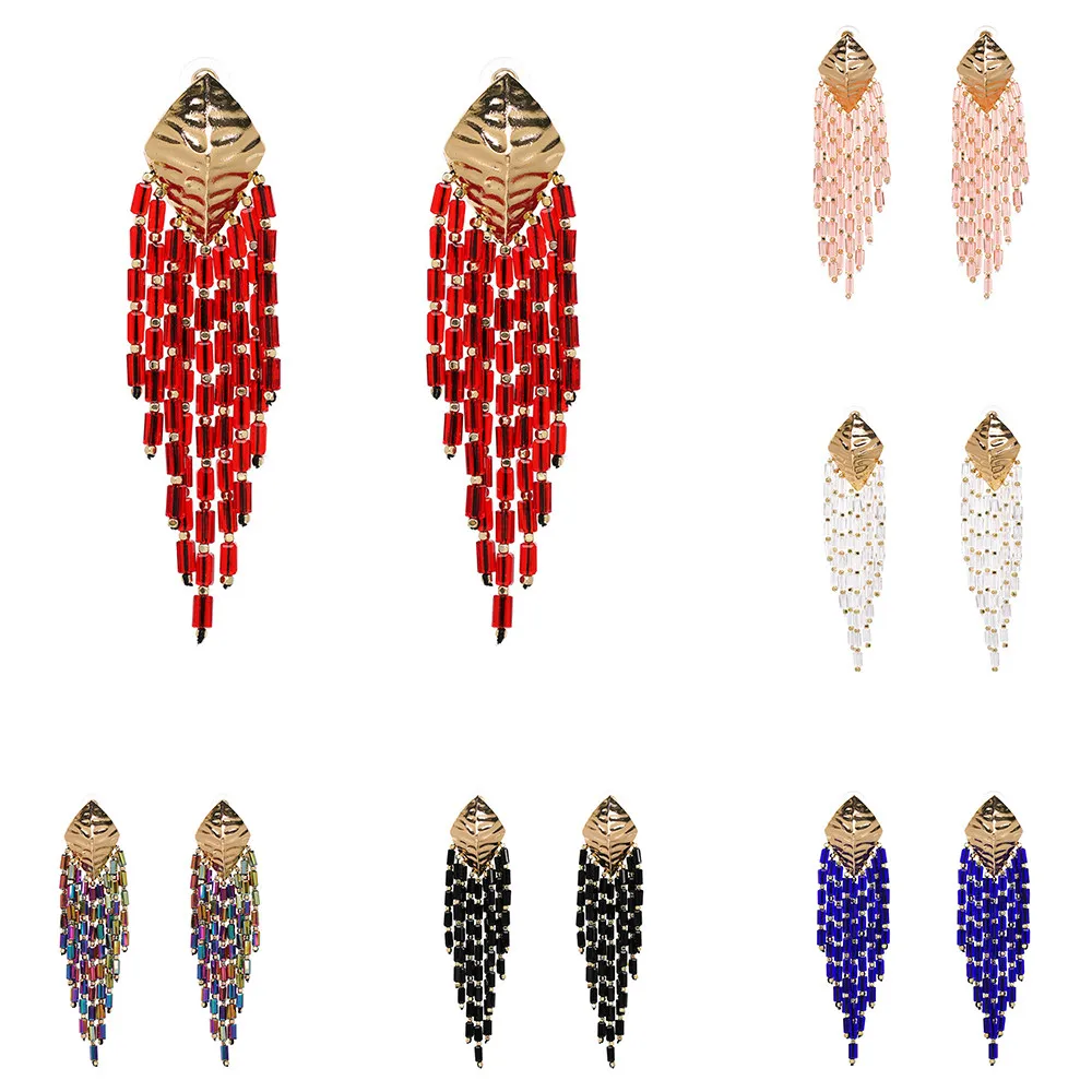 Fashion European And American Personality Rice Bead Tassel Earrings Ethnic Style Earrings
Fashion European And American Personality Rice Bead Tassel Earrings Ethnic Style Earrings