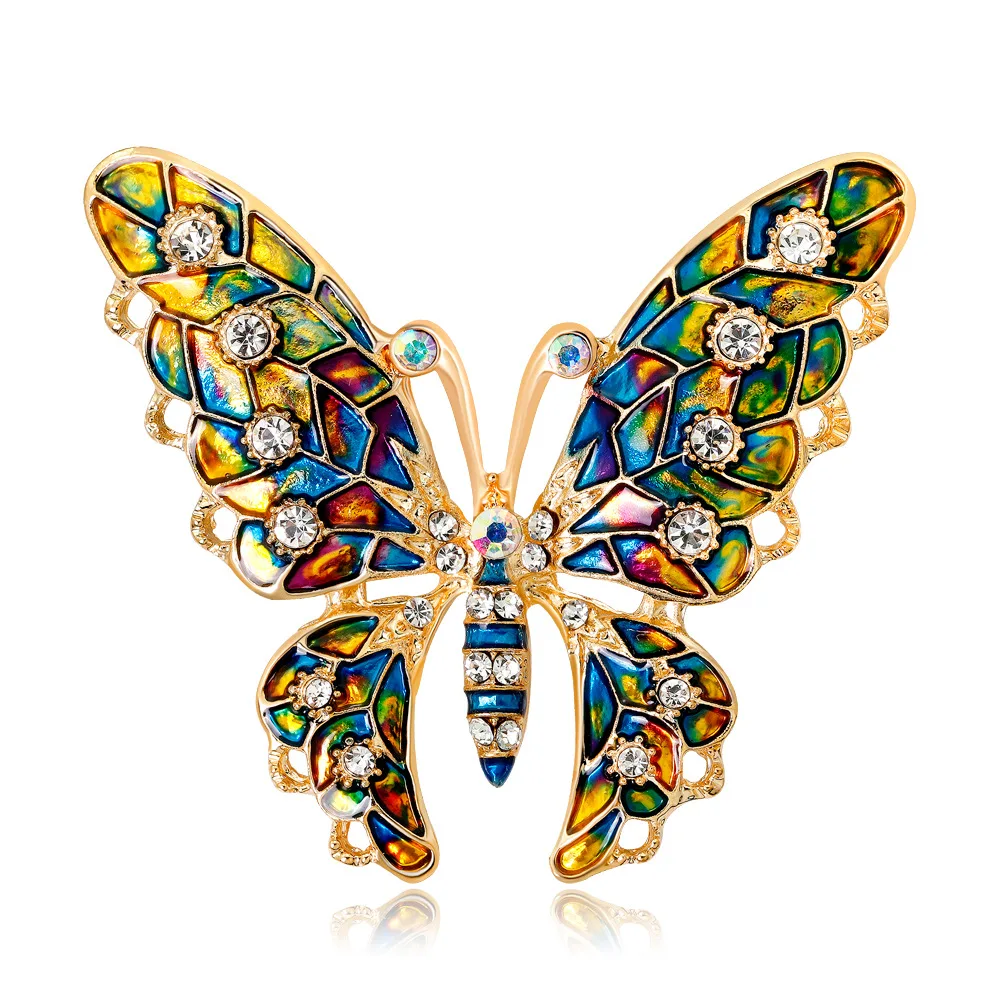Colorful butterfly Rhinestone Insect Brooches Big Crystal Enamel Butterfly Brooch Pin Fashion Party Jewelry Scarf Collar Badge 
Colorful butterfly Rhinestone Insect Brooches Big Crystal Enamel Butterfly Brooch Pin Fashion Party Jewelry Scarf Collar Badge