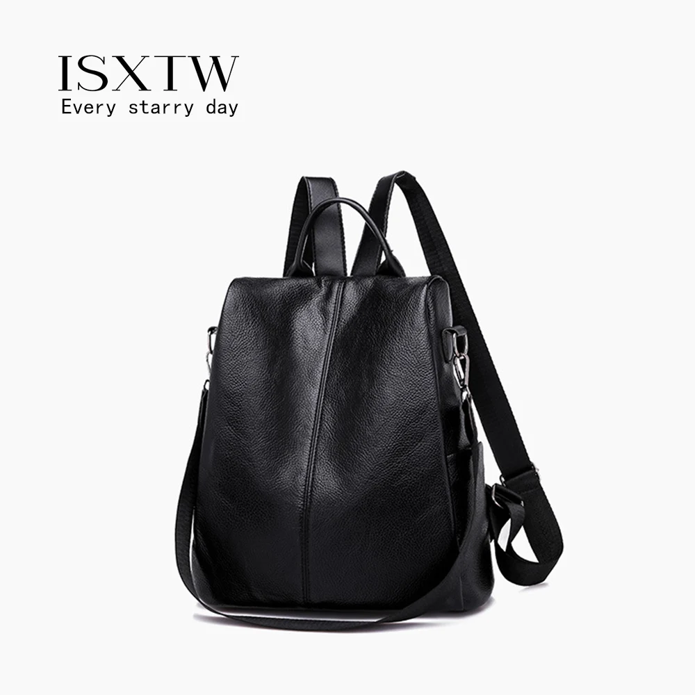 Фото ISXTW Модный женский большой черный рюкзак женская сумка портфель для путешествий(China)