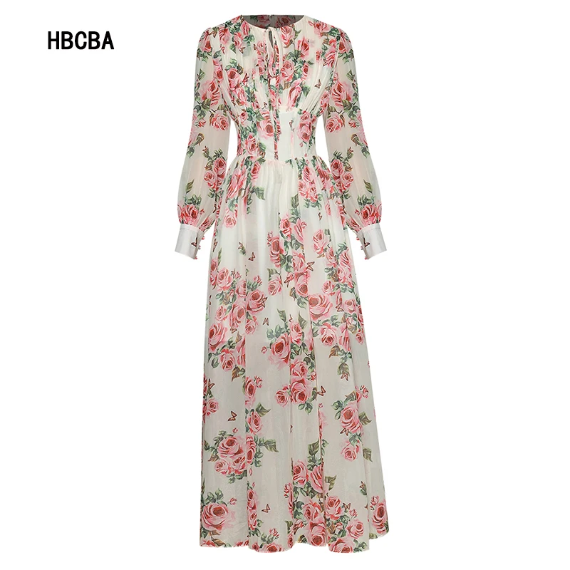 HBCBA Fashion Designer Autumn Long Holiday Dress Women's Lantern Sleeve Retro Rose Flower print Elegant Party Dress
HBCBA Fashion Designer Autumn Long Holiday Dress Women's Lantern Sleeve Retro Rose Flower print Elegant Party Dress