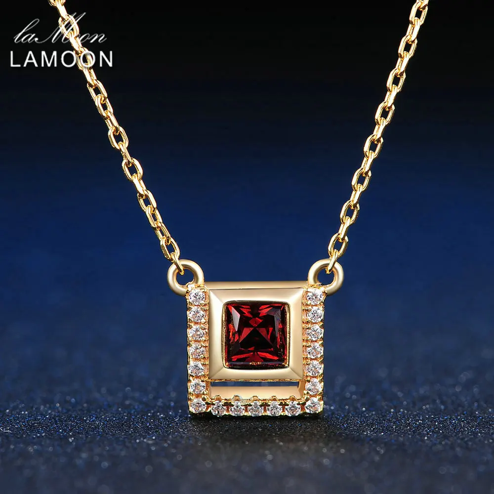 LAMOON Square 4mm 0.25ct 100% Natural Red Garnet 925 Sterling Silver Jewelry Chain Pendant Necklace S925 LMNI020
LAMOON Square 4mm 0.25ct 100% Natural Red Garnet 925 Sterling Silver Jewelry Chain Pendant Necklace S925 LMNI020