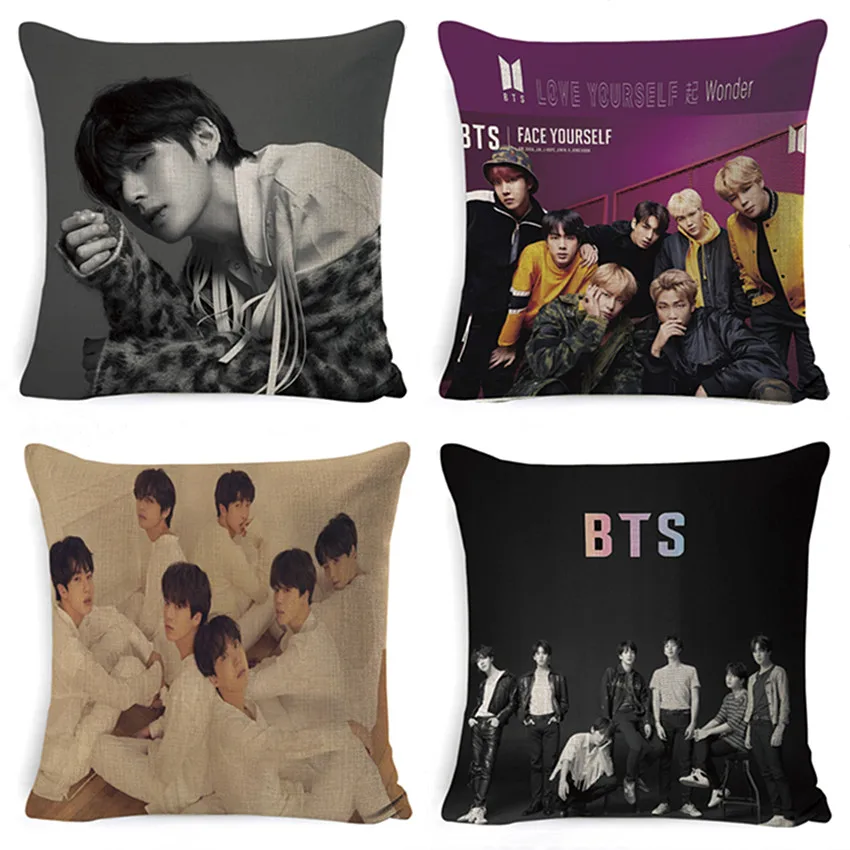 Kpop Star Bangtan Boys Pillowcase JK SUGA JINMIN JIN V Print Cushion Cover Chair Seat Cushion Home Decor Pillow Case
Kpop Star Bangtan Boys Pillowcase JK SUGA JINMIN JIN V Print Cushion Cover Chair Seat Cushion Home Decor Pillow Case