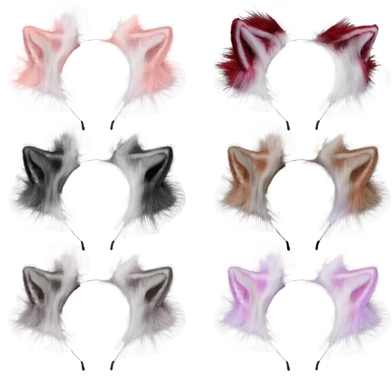 Furry Plush Foldable Wolf Cat Ears Headband Contrast Color Simutation Animal Hair Hoop Japanese Kawaii Cosplay Headpiece
Furry Plush Foldable Wolf Cat Ears Headband Contrast Color Simutation Animal Hair Hoop Japanese Kawaii Cosplay Headpiece