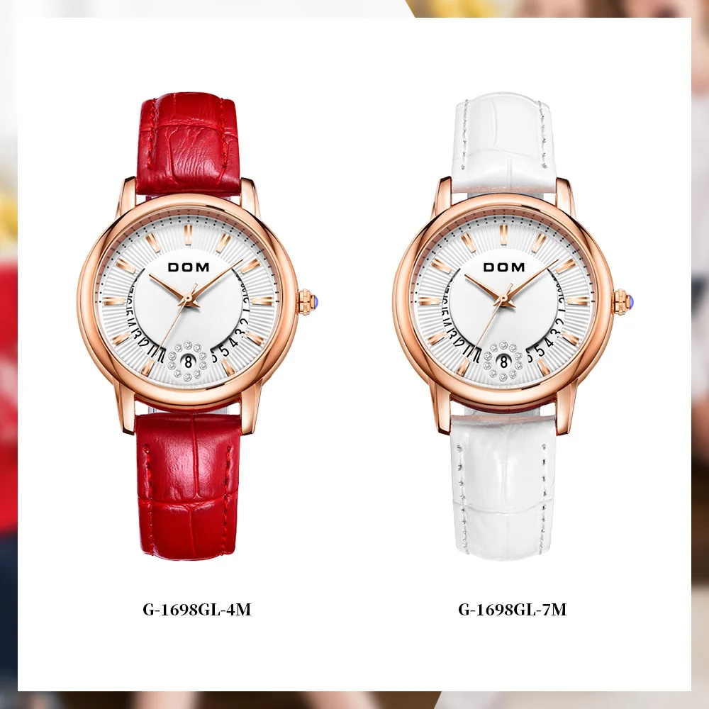 DOM Women Watches Fashion Ladies Casual Luxury Brand Leather Strap clock hours Quartz-Watch Calendar montre femme
DOM Women Watches Fashion Ladies Casual Luxury Brand Leather Strap clock hours Quartz-Watch Calendar montre femme