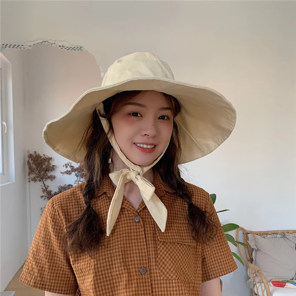 Korean Version of Cotton and Linen Sun Protection Retro Strap Lengthened Cornice Fisherman Sunshade Hat Lady Vacation Sun Hat
Korean Version of Cotton and Linen Sun Protection Retro Strap Lengthened Cornice Fisherman Sunshade Hat Lady Vacation Sun Hat