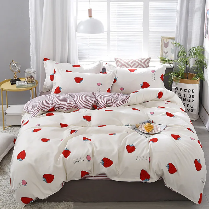 Home Textile Strawberry Duvet Cover Bedspread bed comforters PillowCase Bed Sheet Kid Teen Girl Bedding Cover Set King Queen
Home Textile Strawberry Duvet Cover Bedspread bed comforters PillowCase Bed Sheet Kid Teen Girl Bedding Cover Set King Queen