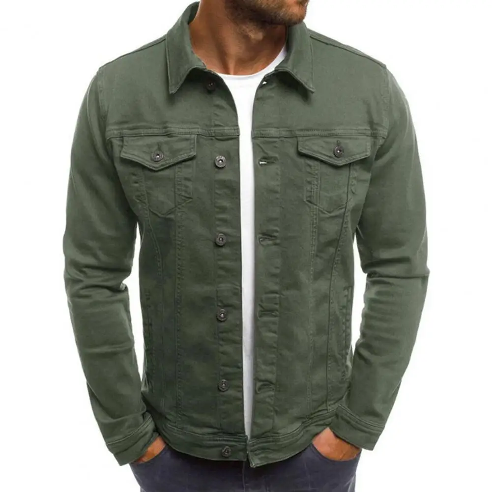 Men Autumn Coat 2021 Solid Color Turn-down Collar Single-breasted Slim Spring Jacket for Daily Wear
Men Autumn Coat 2021 Solid Color Turn-down Collar Single-breasted Slim Spring Jacket for Daily Wear