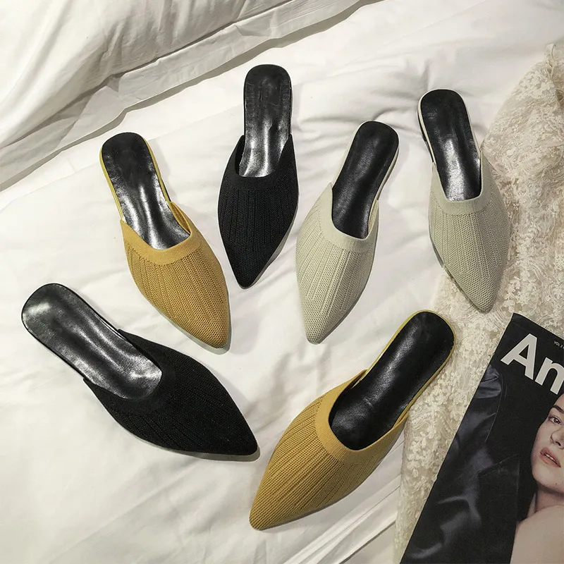 Fashion Women Shoes Spring Ladies Mules Outside Pointed Toe Sandals Plus Size Slippers Knitted Woman Mules Female Summer Sandals
Fashion Women Shoes Spring Ladies Mules Outside Pointed Toe Sandals Plus Size Slippers Knitted Woman Mules Female Summer Sandals