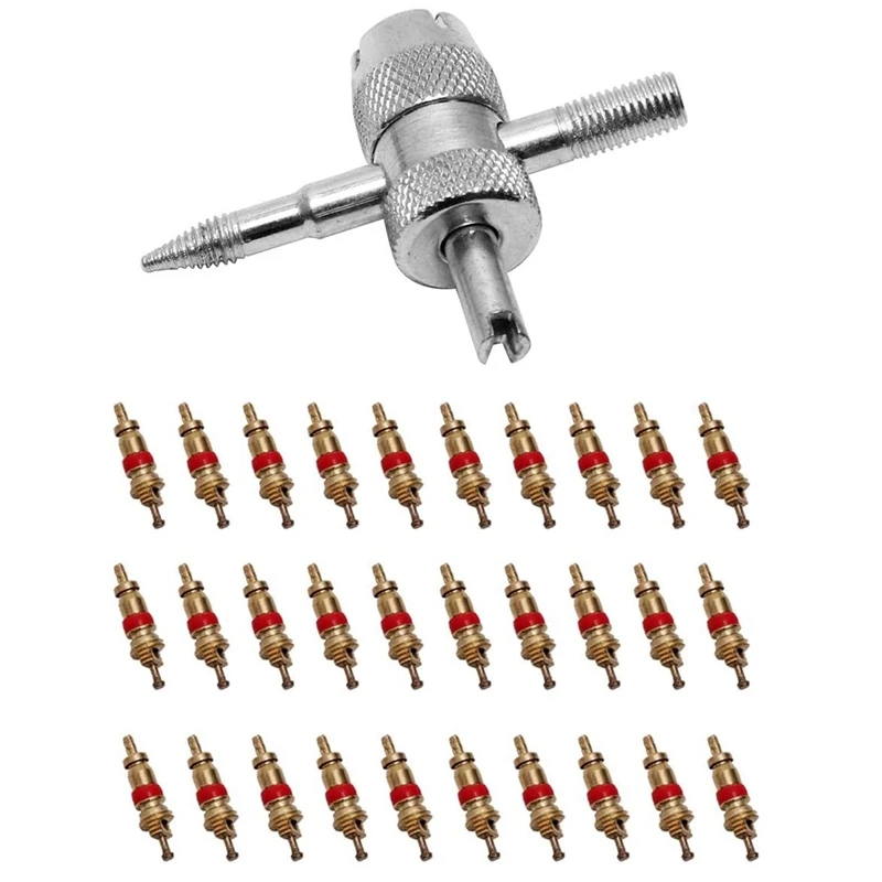 4-Way Valve Tool Valve Stem De-Coring Repair Tool with 30 Pieces of Spool Suitable for Cars Motorcycles Bicycles
4-Way Valve Tool Valve Stem De-Coring Repair Tool with 30 Pieces of Spool Suitable for Cars Motorcycles Bicycles