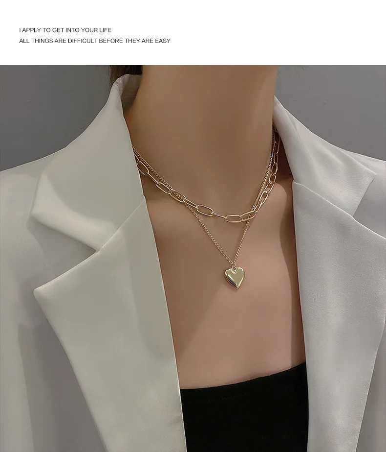 2021 Hot Bohemia For Attractive Women Metal Peach Heart Pendant Choker Stainless Steel Double Chain Charm Necklace Jewelry Gift
2021 Hot Bohemia For Attractive Women Metal Peach Heart Pendant Choker Stainless Steel Double Chain Charm Necklace Jewelry Gift