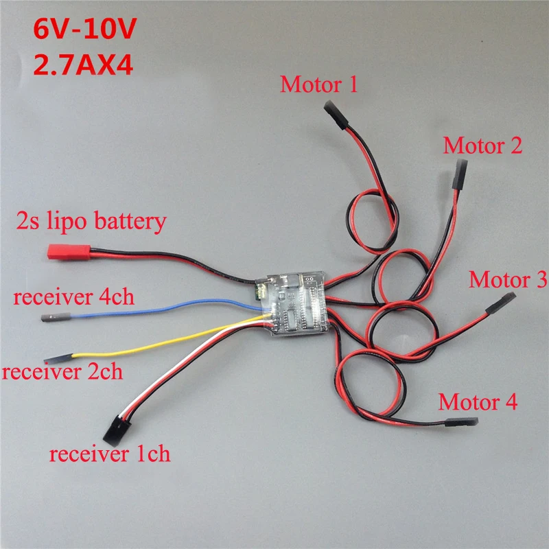 2.7Ax4 Mecanum колеса ESC 6V 10V GA25 370 двигатель шасси автомобиля электронное Скорость