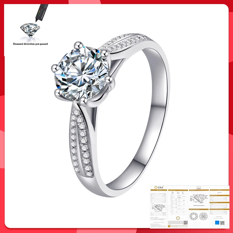 Classic 925 Sterling Silver Moissanite Ring 1ct 2ct 3ct carat D color jewelry Simple style Anniversary Ring 
Classic 925 Sterling Silver Moissanite Ring 1ct 2ct 3ct carat D color jewelry Simple style Anniversary Ring
