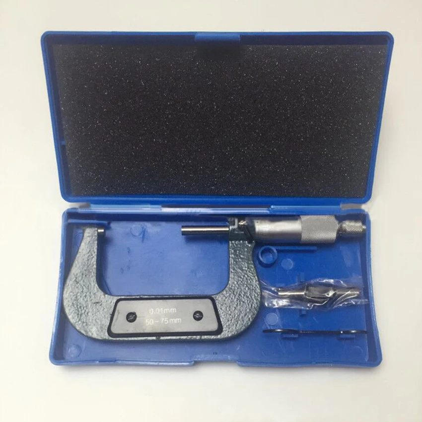 Outside Micrometer 50-75mm Measuring Range, Resolution 0.01mm, Spiral Micrometer Caliper Measuring Tool Teaching Practice 
Outside Micrometer 50-75mm Measuring Range, Resolution 0.01mm, Spiral Micrometer Caliper Measuring Tool Teaching Practice