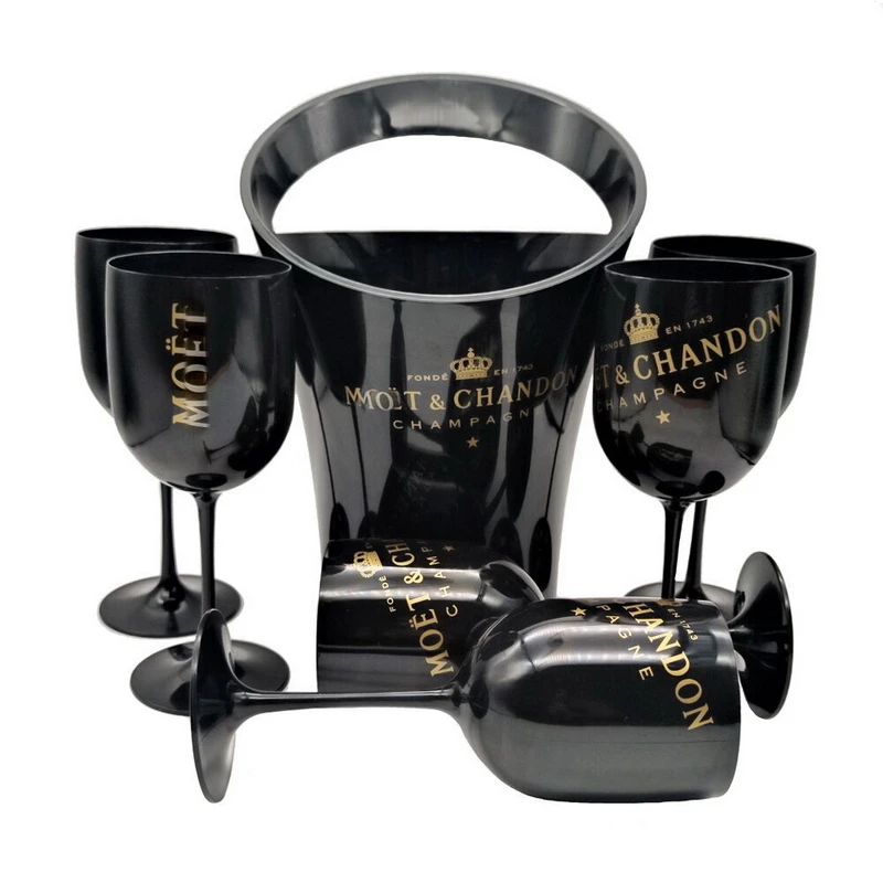 Black Plastic Bucket And Glass Champagne Flutes Party Cooler Sets vasos de cristal para bar
Black Plastic Bucket And Glass Champagne Flutes Party Cooler Sets vasos de cristal para bar