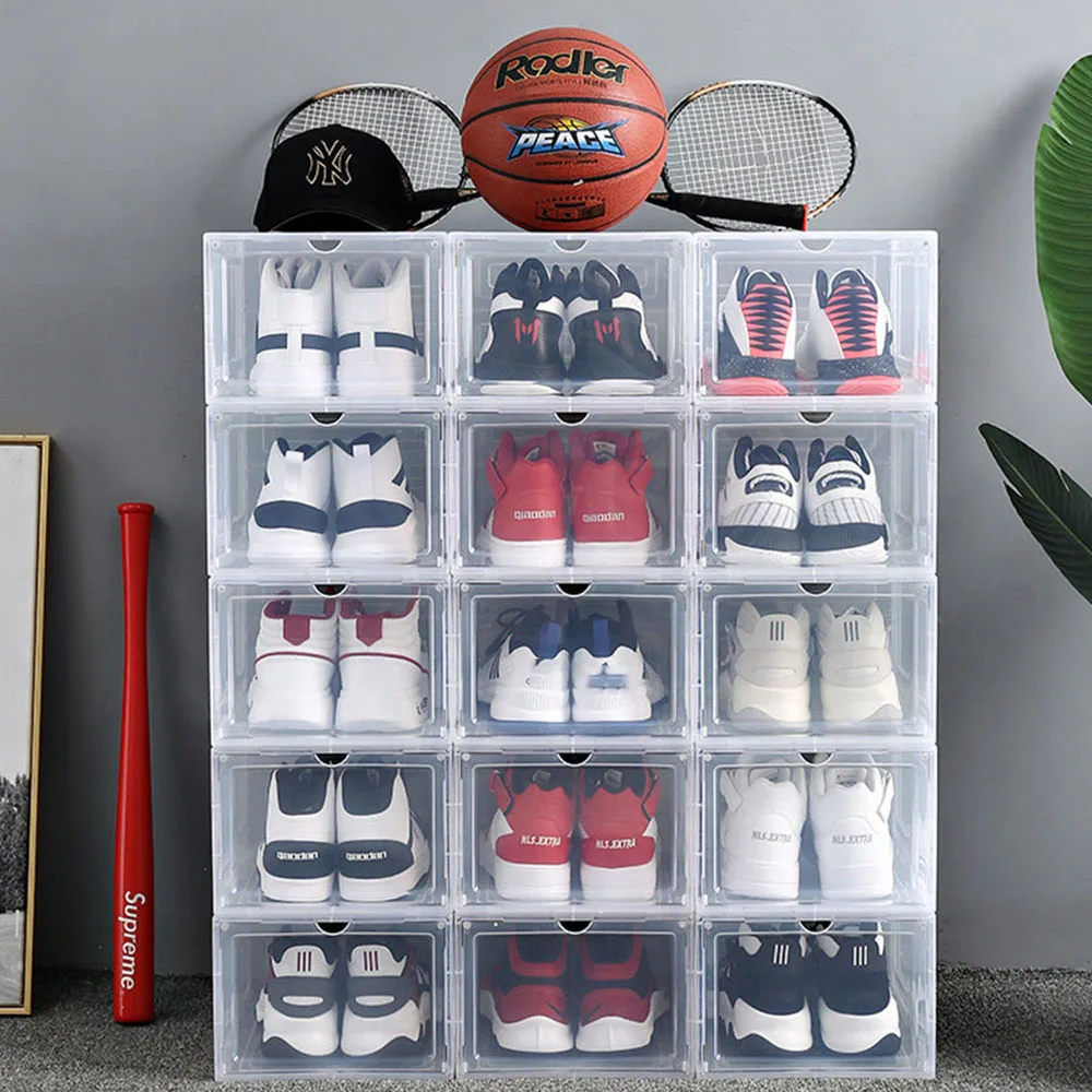 New Folding Transparent Plastic Shoes Box Sneaker Basketball Shoe Storage Collection Sundries Cabinet Dustproof Shoes Organizer
New Folding Transparent Plastic Shoes Box Sneaker Basketball Shoe Storage Collection Sundries Cabinet Dustproof Shoes Organizer