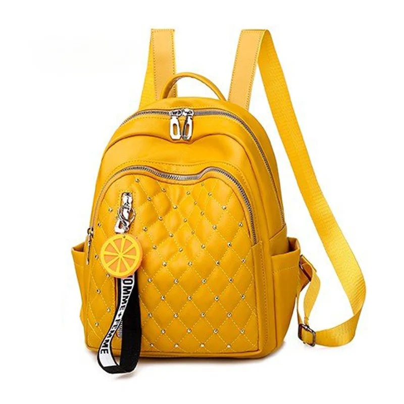 Women's backpack 2020 new rivet multifunctional bag soft PU leather youth girl student schoolbag yellow main
Women's backpack 2020 new rivet multifunctional bag soft PU leather youth girl student schoolbag yellow main