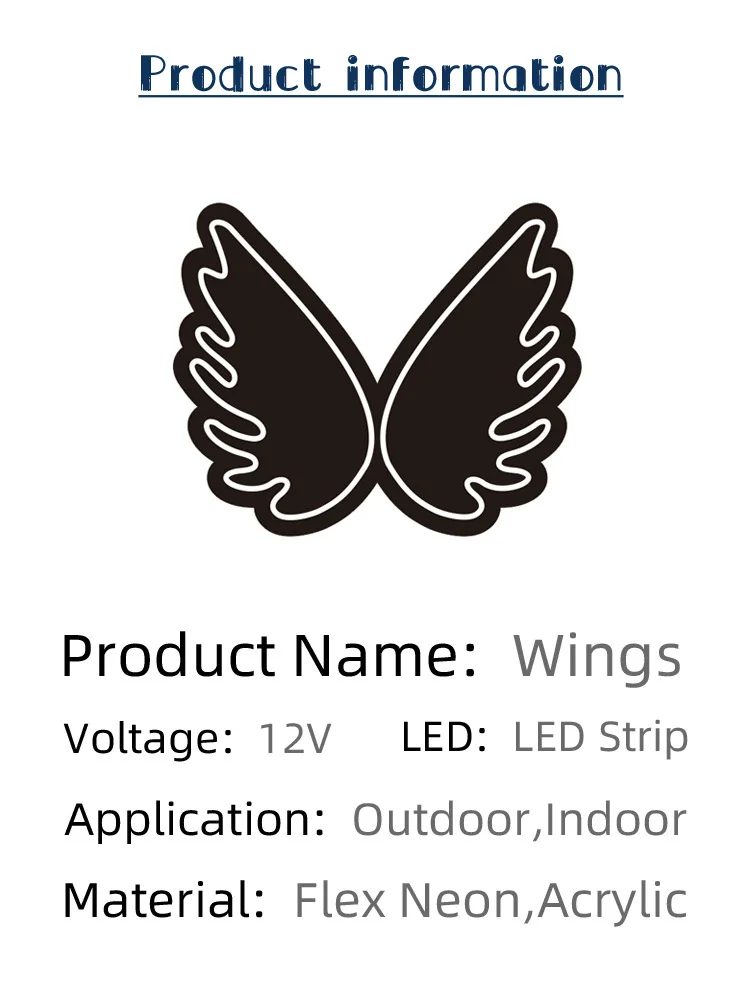 Custom Neon Sign Light Angel's Wings LED Flex for Kids Baby Wedding Birthday Bar Pub Club Indoor Outdoor Wall Hanging Decoration
Custom Neon Sign Light Angel's Wings LED Flex for Kids Baby Wedding Birthday Bar Pub Club Indoor Outdoor Wall Hanging Decoration