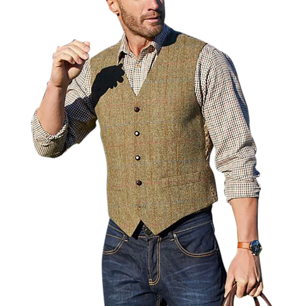 Formal Vest Gentleman Vest Men Slim Sleeveless Tweed Waistcoat Business Suit Plus Size Casual Coat Vest
Formal Vest Gentleman Vest Men Slim Sleeveless Tweed Waistcoat Business Suit Plus Size Casual Coat Vest