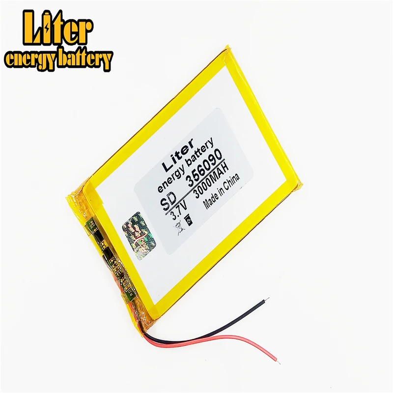 3 7 V литий-полимерный аккумулятор планшета 356090 Mobile Power 3000MAH DVD DVR GPS планшетный ПК |