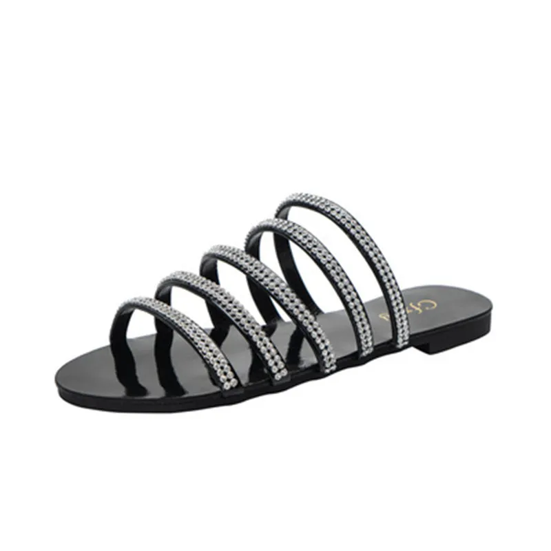 2021 European and sk American ladies fashion rhinestone solid color casual flat slippers 1788
2021 European and sk American ladies fashion rhinestone solid color casual flat slippers 1788