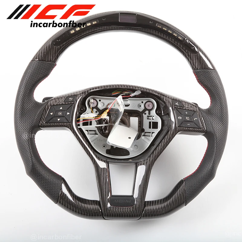 

Carbon Fiber LED Steering Wheel for Mercedes Benz GLA GLK CLA CLS SL AMG E C Class X156 X204 C117 X117