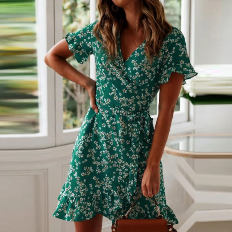 Short Sleeve Floral Print Summer Female Short Dress Women Ruffle Sexy Mini Dress Floral Print 2020 Summer Dress
Short Sleeve Floral Print Summer Female Short Dress Women Ruffle Sexy Mini Dress Floral Print 2020 Summer Dress