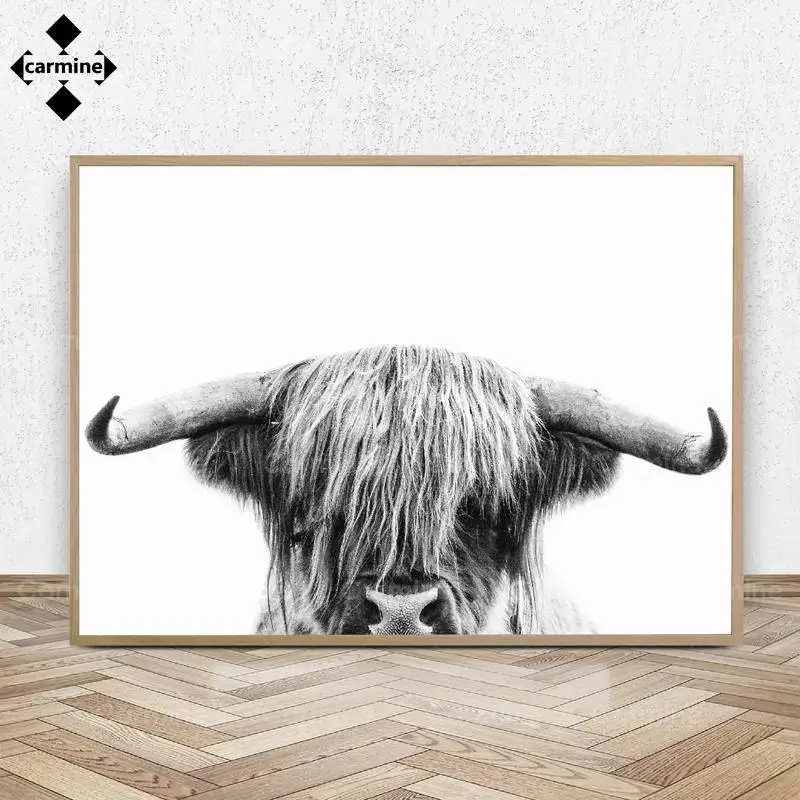 Farm Animal Highland Bull Wall Art Print and Poster Black and White Cow Canvas Painting Modern Print Picture No Frame Wall Decor
Farm Animal Highland Bull Wall Art Print and Poster Black and White Cow Canvas Painting Modern Print Picture No Frame Wall Decor