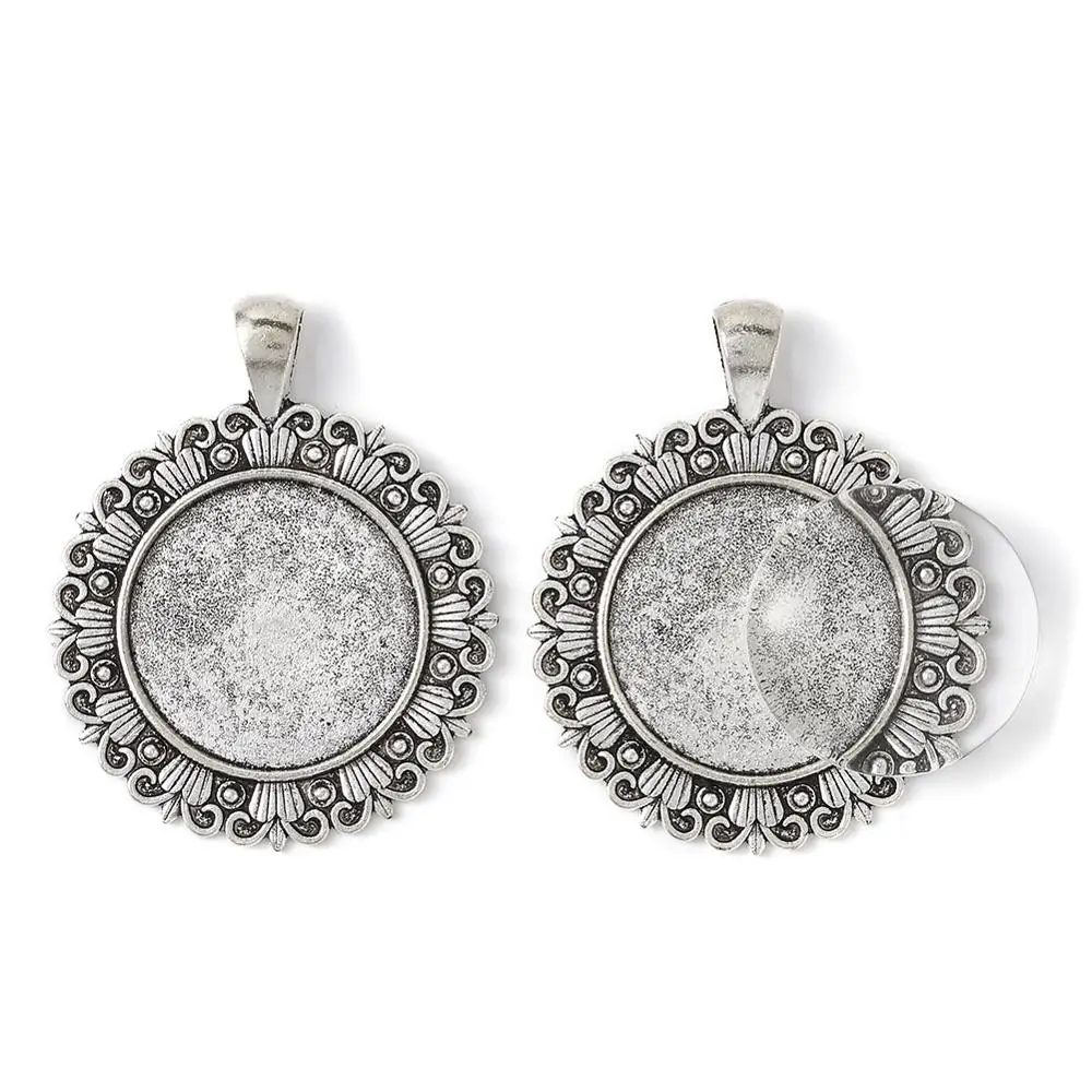 5pcs/set DIY Pendant Making Tibetan Style Flower Alloy Pendant Cabochon Settings and Clear Glass Cabochons Antique Silver Color
5pcs/set DIY Pendant Making Tibetan Style Flower Alloy Pendant Cabochon Settings and Clear Glass Cabochons Antique Silver Color