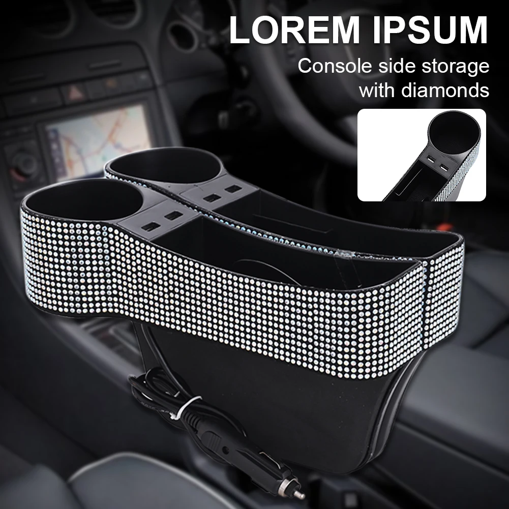 Car Seat Gap Filler Shiny Rhinestones Dual USB Charger Center Console Organizer Seat Gap Storage Box Car Interior Organizer Kit
Car Seat Gap Filler Shiny Rhinestones Dual USB Charger Center Console Organizer Seat Gap Storage Box Car Interior Organizer Kit