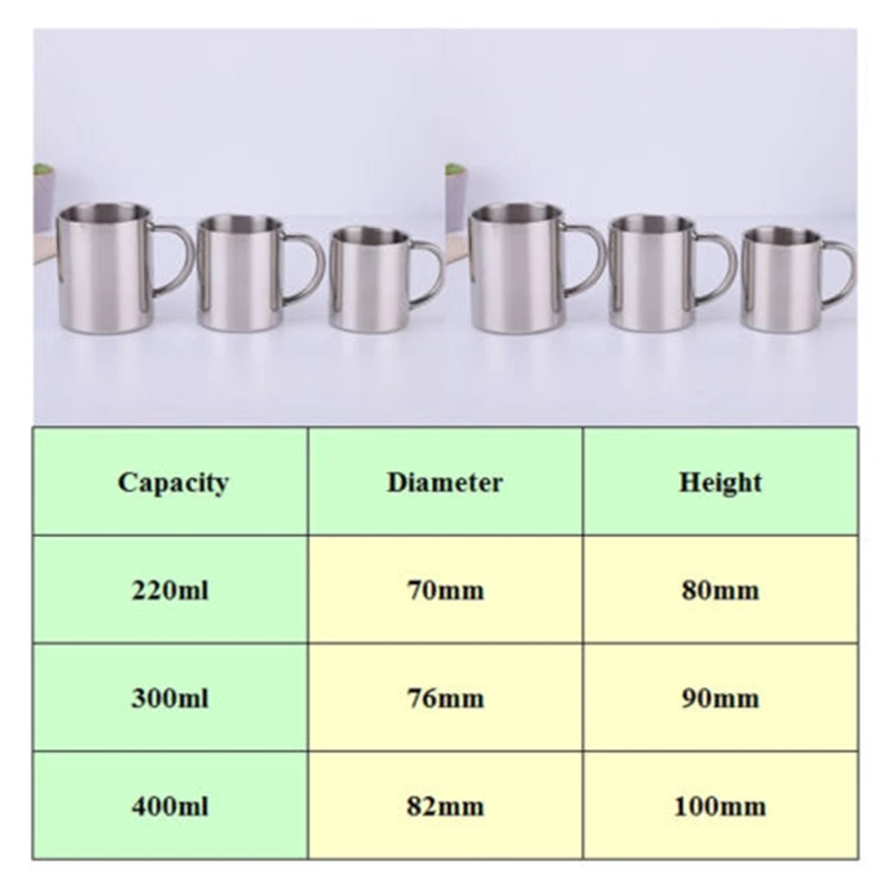 220/300/400ml Stainless Steel Travel Coffee Mug Tea Cup Insulated Double Wall C Shape Handle Cup Coffee Water Mug
220/300/400ml Stainless Steel Travel Coffee Mug Tea Cup Insulated Double Wall C Shape Handle Cup Coffee Water Mug