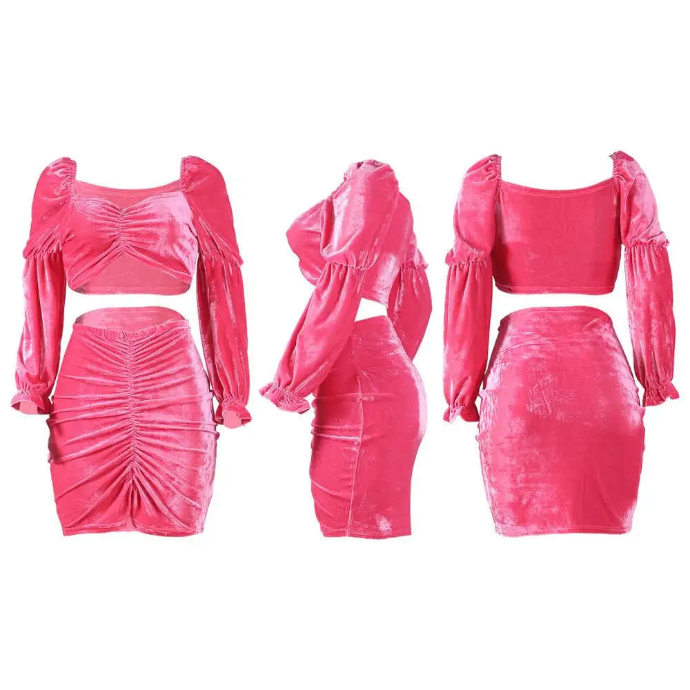 Autumn Winter Club Sexy Wrap Skirt 2 Piece Sets Strapless Puff Sleeve Crop Top+Skirts Suits Women Casual Pleated Dress Outfits
Autumn Winter Club Sexy Wrap Skirt 2 Piece Sets Strapless Puff Sleeve Crop Top+Skirts Suits Women Casual Pleated Dress Outfits