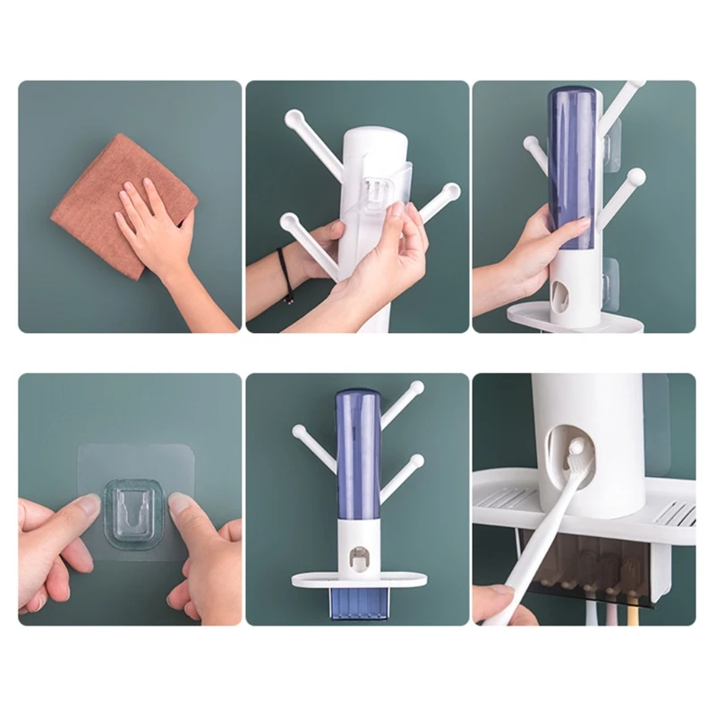 Automatic Toothpaste Squeezer Dispenser Wall Mount Toothbrush Holder with 4 Cups Storage Rack Bathroom Accessories
Automatic Toothpaste Squeezer Dispenser Wall Mount Toothbrush Holder with 4 Cups Storage Rack Bathroom Accessories