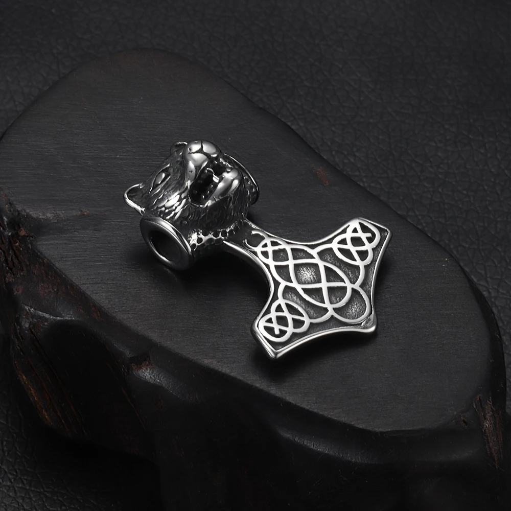 Кулон из нержавеющей стали с топором Viking Wolf отверстие 5 мм для ювелирных изделий