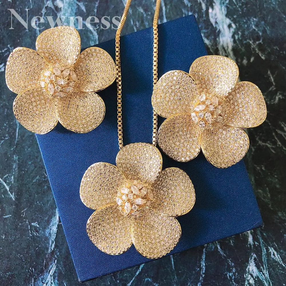 Newness Flower Floral Fashion Luxury Super AAA Cubic Zirconia Women Engagement Pendant Necklace And Earring Jewelry Set
Newness Flower Floral Fashion Luxury Super AAA Cubic Zirconia Women Engagement Pendant Necklace And Earring Jewelry Set
