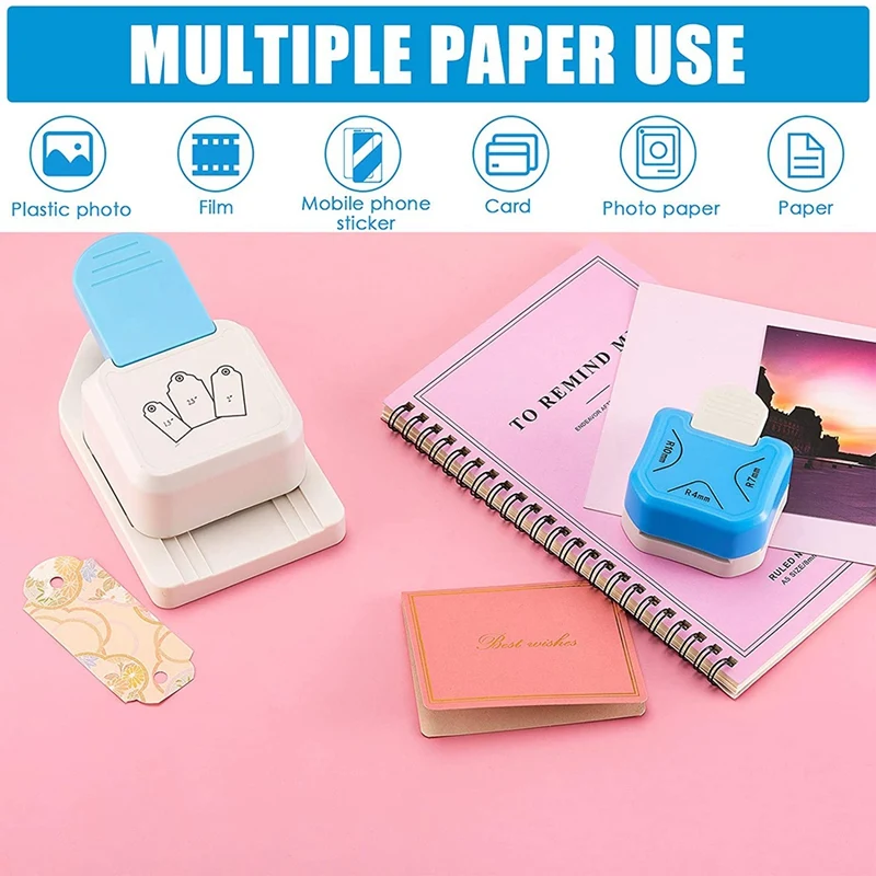 2 Pieces Corner Cutter 3 in 1 Corner Paper Punch Rounder Tag Shape Lever Action Craft Punch for DIY Crafts Projects
2 Pieces Corner Cutter 3 in 1 Corner Paper Punch Rounder Tag Shape Lever Action Craft Punch for DIY Crafts Projects