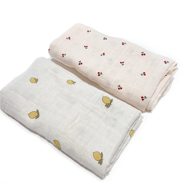 Newborn Baby Blanket Muslin Swaddle 120*120cm Fruit Swaddling Blankets Wrap Soft Organic Kids Toddler Stroller Bedding Blankets
Newborn Baby Blanket Muslin Swaddle 120*120cm Fruit Swaddling Blankets Wrap Soft Organic Kids Toddler Stroller Bedding Blankets
