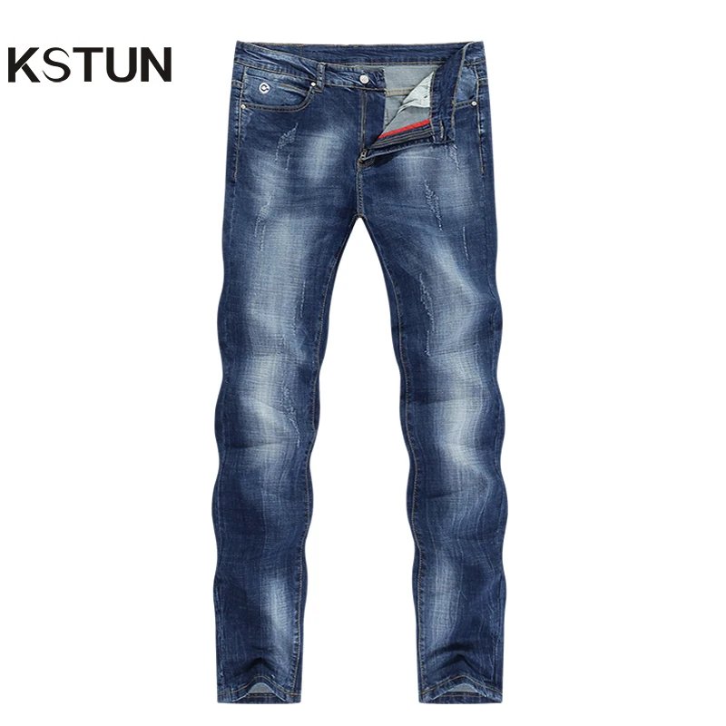 Фото KSTUN мужские джинсы бренд 2020 летние брюки из ткани стрейч деловые повседневные