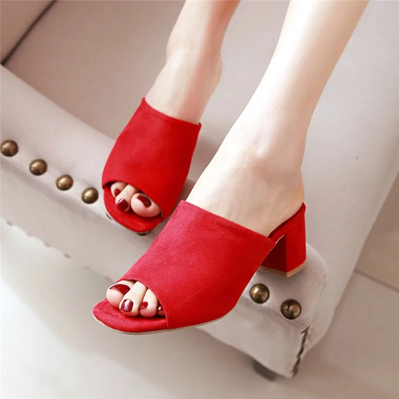 

Brand Designer Mules Shoes Women Block Heel Slipper 2020 Fashion Summer Sandals Open Toe Slides High Heels Sandles Ladies Shoes