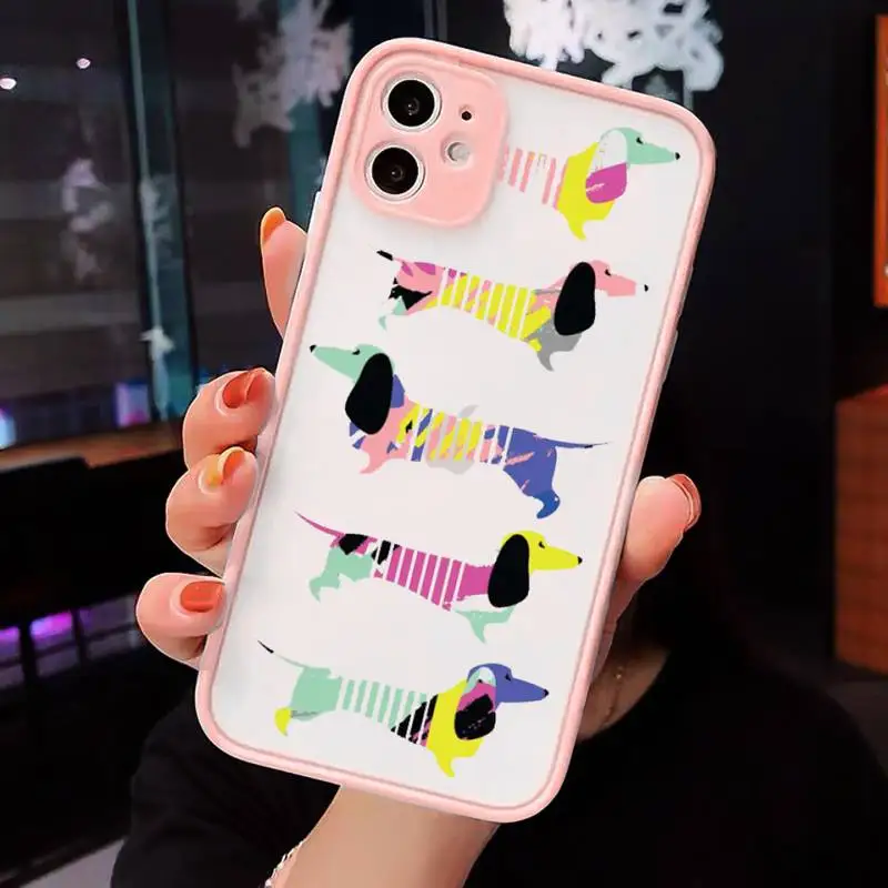 Cartoon Dachshund Sausage Dog Phone Case Matte Transparent for iPhone 7 8 11 12 s mini pro X XS XR MAX Plus cover funda
Cartoon Dachshund Sausage Dog Phone Case Matte Transparent for iPhone 7 8 11 12 s mini pro X XS XR MAX Plus cover funda