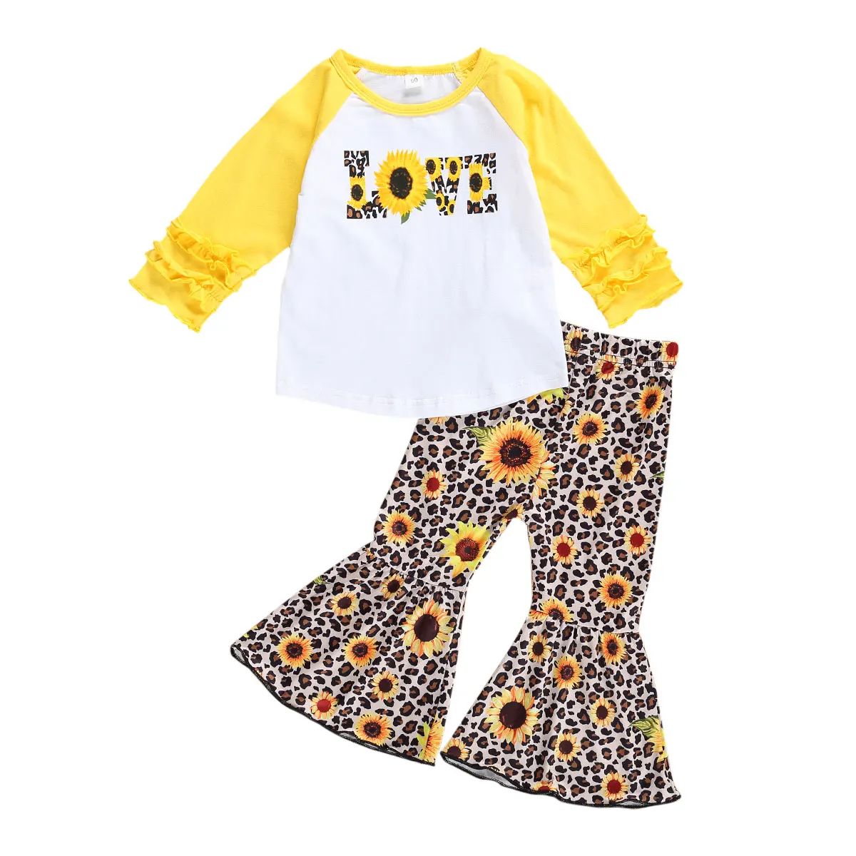 Kid Girl’s Long-sleeved Tops Long Trousers Suit Fresh Letter Flower Round Neck T-shirt Elastic Leopard Trumpet Pants 2-6Years 
Kid Girl’s Long-sleeved Tops Long Trousers Suit Fresh Letter Flower Round Neck T-shirt Elastic Leopard Trumpet Pants 2-6Years